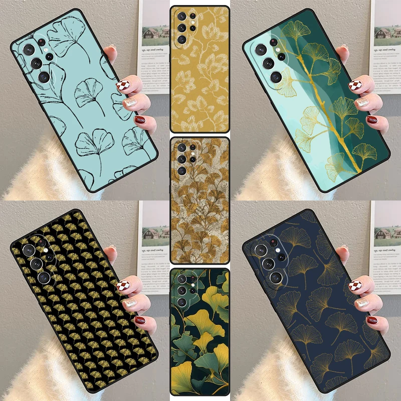 

Чехол для телефона Ginkgo Leaf Gold Fol Art для Samsung Galaxy S23 S21 S20 FE S24 S25 S22 Ultra Note 10 20 Plus, силиконовый чехол