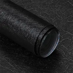 Black Silk Contact Paper, Home Decor, Paper Textured Self-Adhesive Wallpaper For Cabinet Table Chair Room Backdrop Renovation