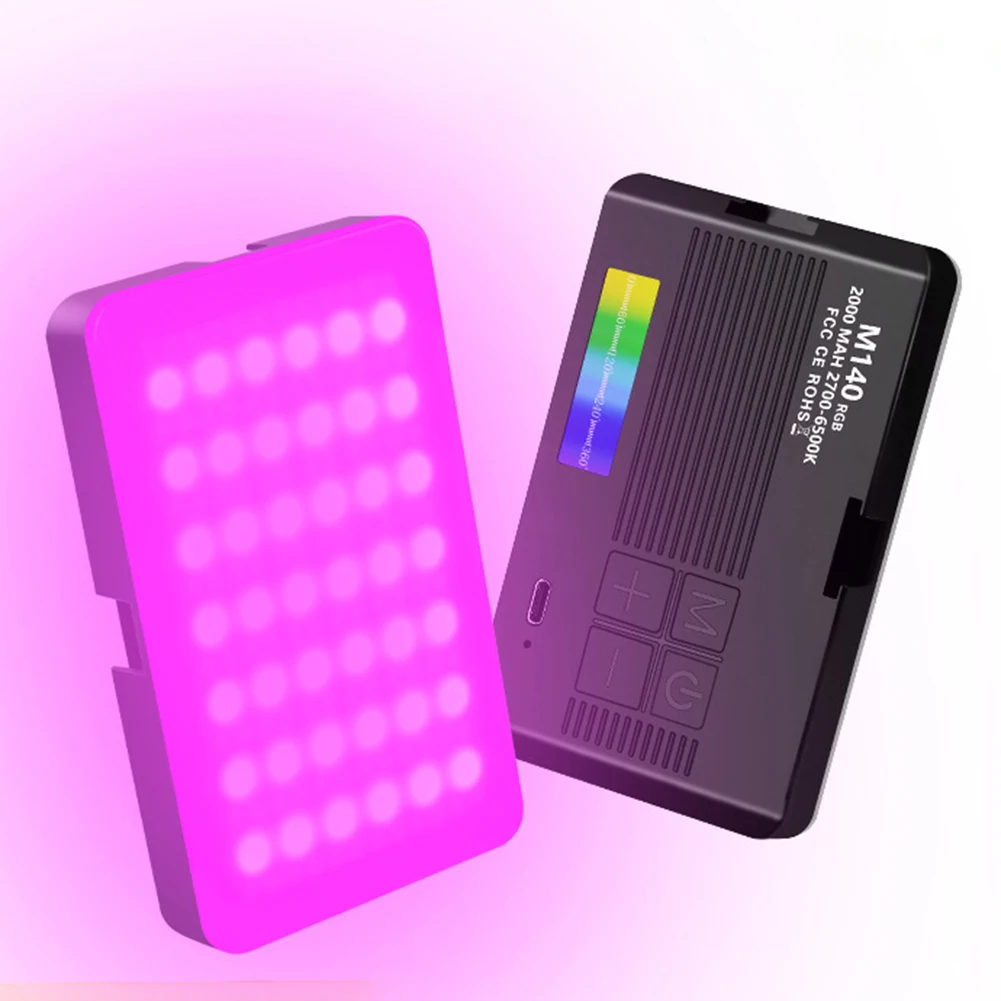 LED Camera Light 2700-6500K RGB Video Light Rechargeable Handheld Fill Light Portable Light Panel for Photography Vlogging
