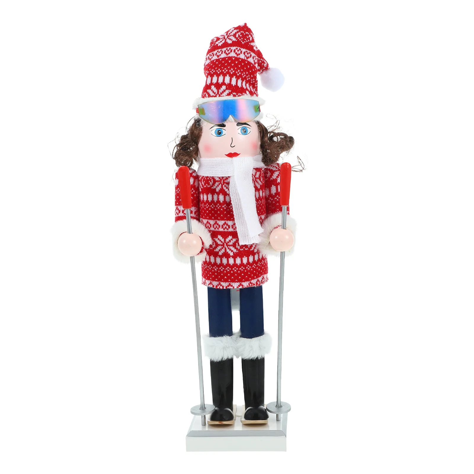 

Christmas Small Wooden Nutcracker Skier Ornament Cute Xmas Table Decoration Classic Nutcracker Decor Christmas Gift