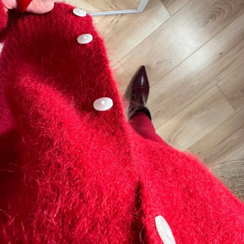 Tuularose frauen Herbst Strickjacke Mode Vintage Solide Single-Taste Strickjacke Casual Chic Übergroßen Streetwear Weibliche Pullover