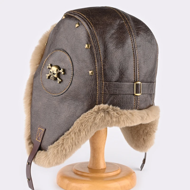 Russia Cappello invernale in pelliccia sintetica Cappelli bomber caldi antivento unisex Cappello da ciclismo da sci con paraorecchie da esterno