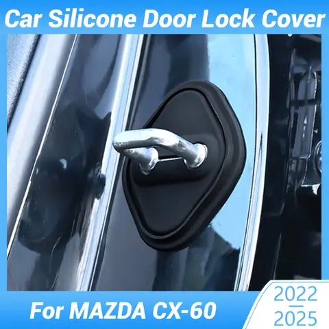 자동차 도어 음소거 댐핑 쿠션 실리콘 도어 잠금 버클 도어 MAZDA CX-60 2022-2025 용 충돌 방지 보호 커버