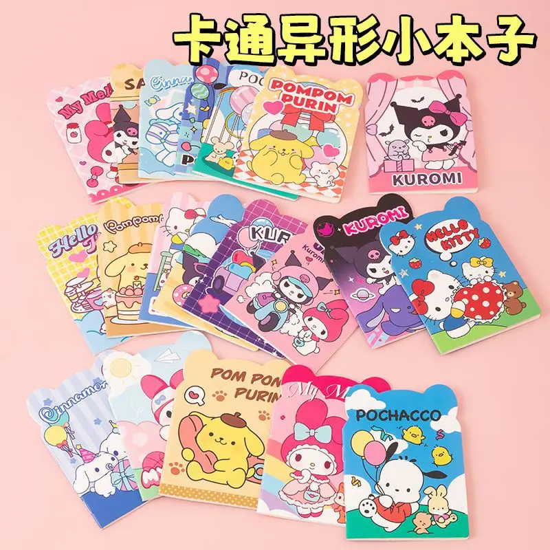 

20 шт., мини-блокноты Sanrio HelloKitty с героями мультфильмов Kawaii Cinnamoroll, красочные карманные блокноты для заметок, сувениры для офисной вечеринки, детский дневник