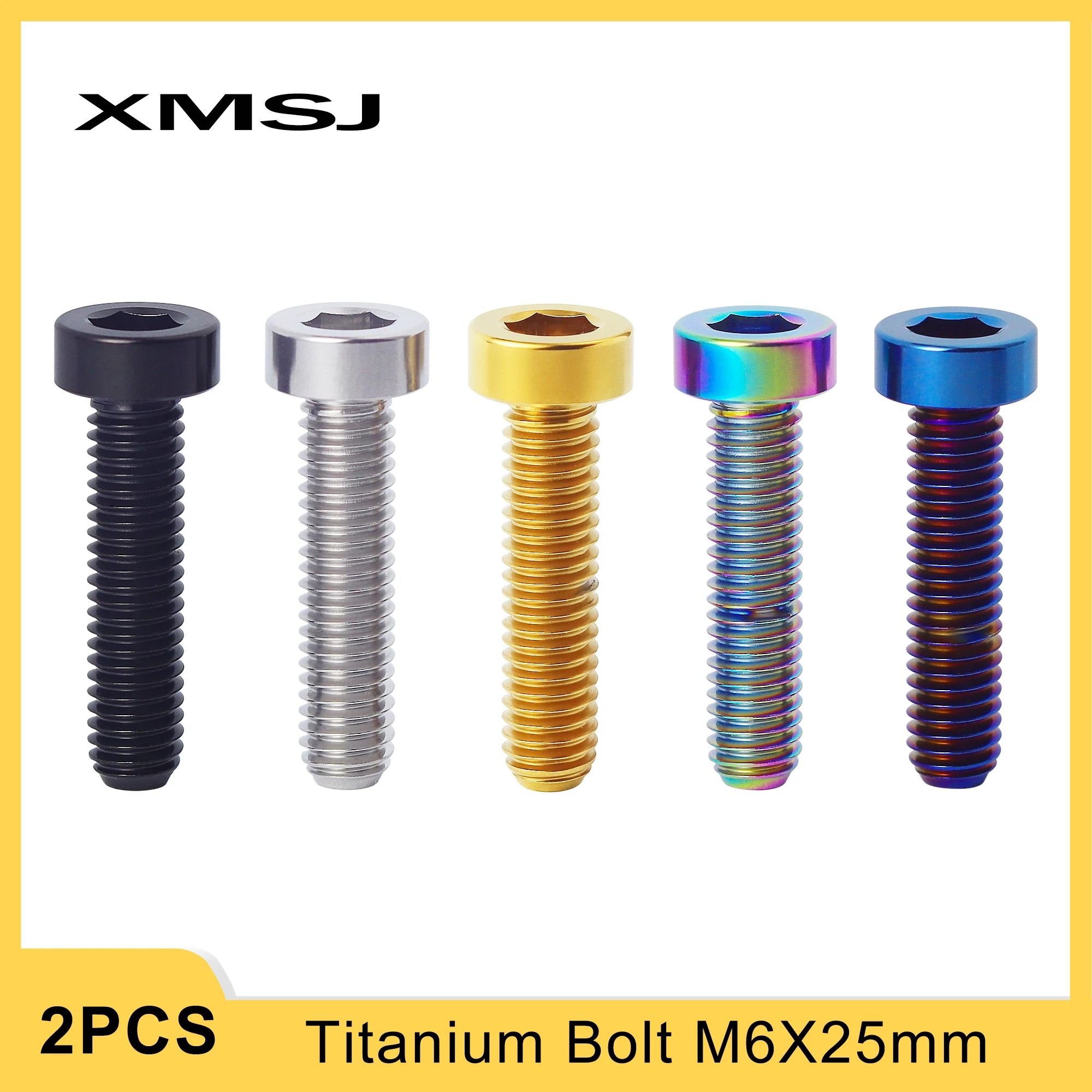 XMSJ M6x25mm A-pillar Conversion Seat Disc Brake Caliper Fixing Bolts Titanium Bicycle Screws  Adapter Fixed Bolt Bike Parts