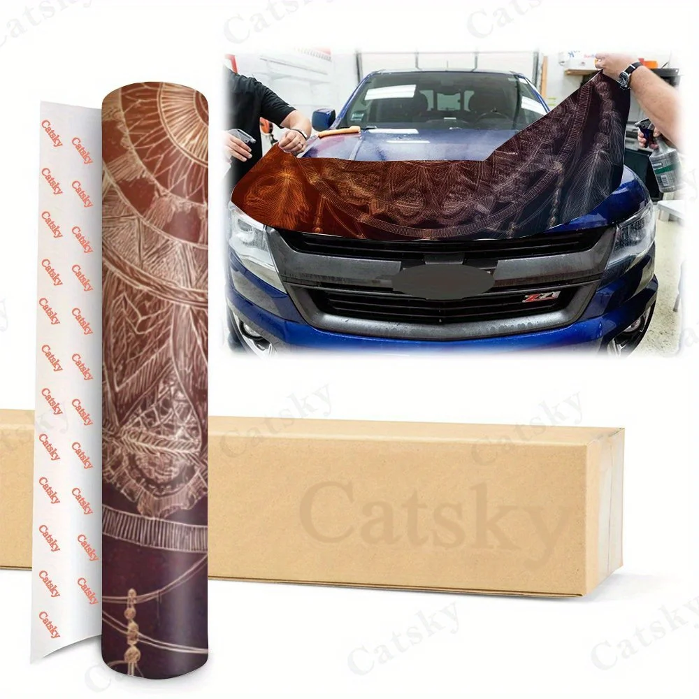 Autocollant de capot de voiture Dreamcatcher, autocollant d'art automobile personnalisé et tendance, enveloppes en vinyle auto-adhésives imperméables pour l'extérieur de la voiture, décoration
