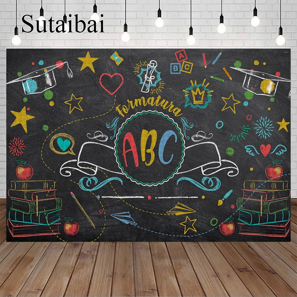 

Photography Background Back To School ABC Globe Pencil Book Children Birthday Portrait Decor Backdrop Photo Studio Prop