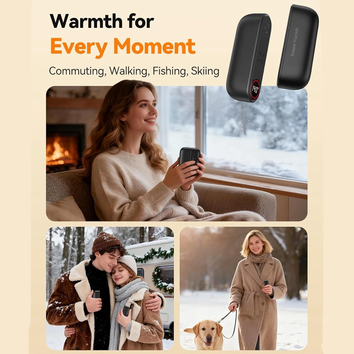 Hand Warmers Rechargeable 2 Pack 6000mAh Magnetic Electric Hand Warmer with LED Display Portable Camping Tech Gifts Outdoors