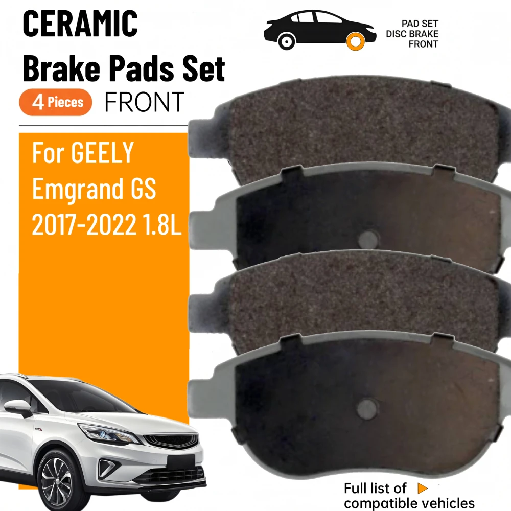 For Geely Emgrand GS 1.8L 2016-2021 THREEON High Performance Front Brake Pads Less Noise Formula