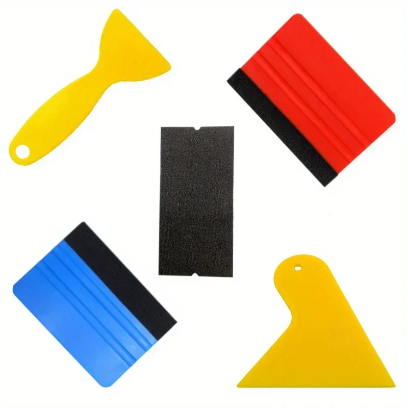 5PCS Felt Edge Squeegee Car Wrapping Tool 4 Inch Vinyl Wrap Squeegee Applicator Tool For Car Vinyl Wrap, Window Tint, Wallpaper