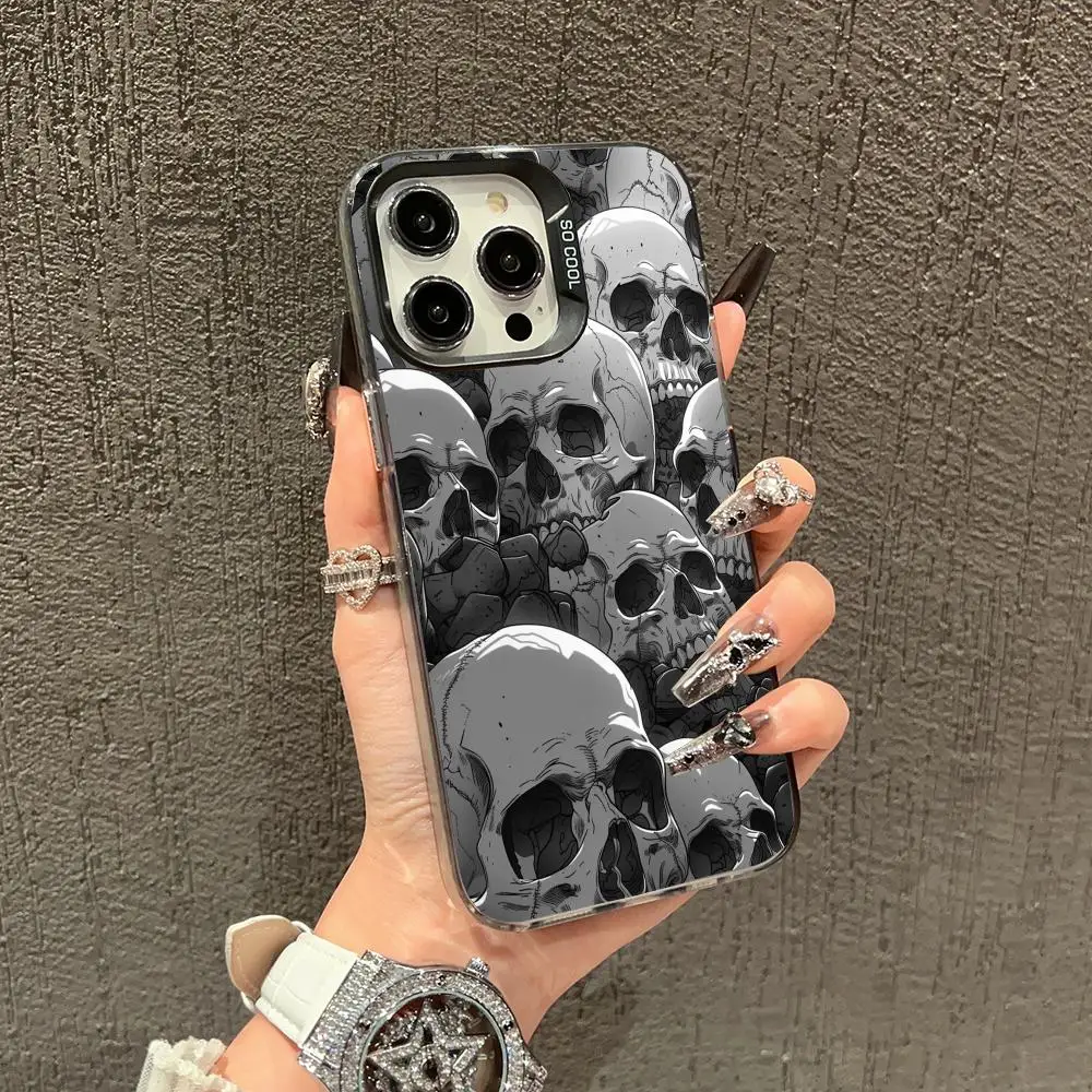 

Personalized skull phone case suitable for iPhone 16 15 14 13 12 11 Pro/ Max/Plus anti-fall and shock-proof high quality