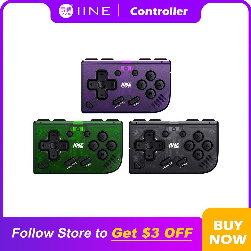 IINE Mini Retro Ananke Controller/ Turbo function & Interchangeable joystick and D-pad & Multi-platform controller & ZL and ZR B
