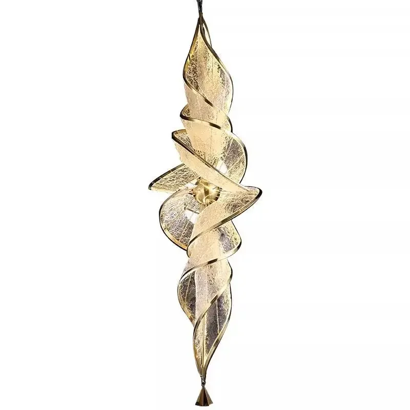 

Revolving stairs, hollow chandelier, high value, theme restaurant, clubhouse, high-end Italian style, streamer, stair light