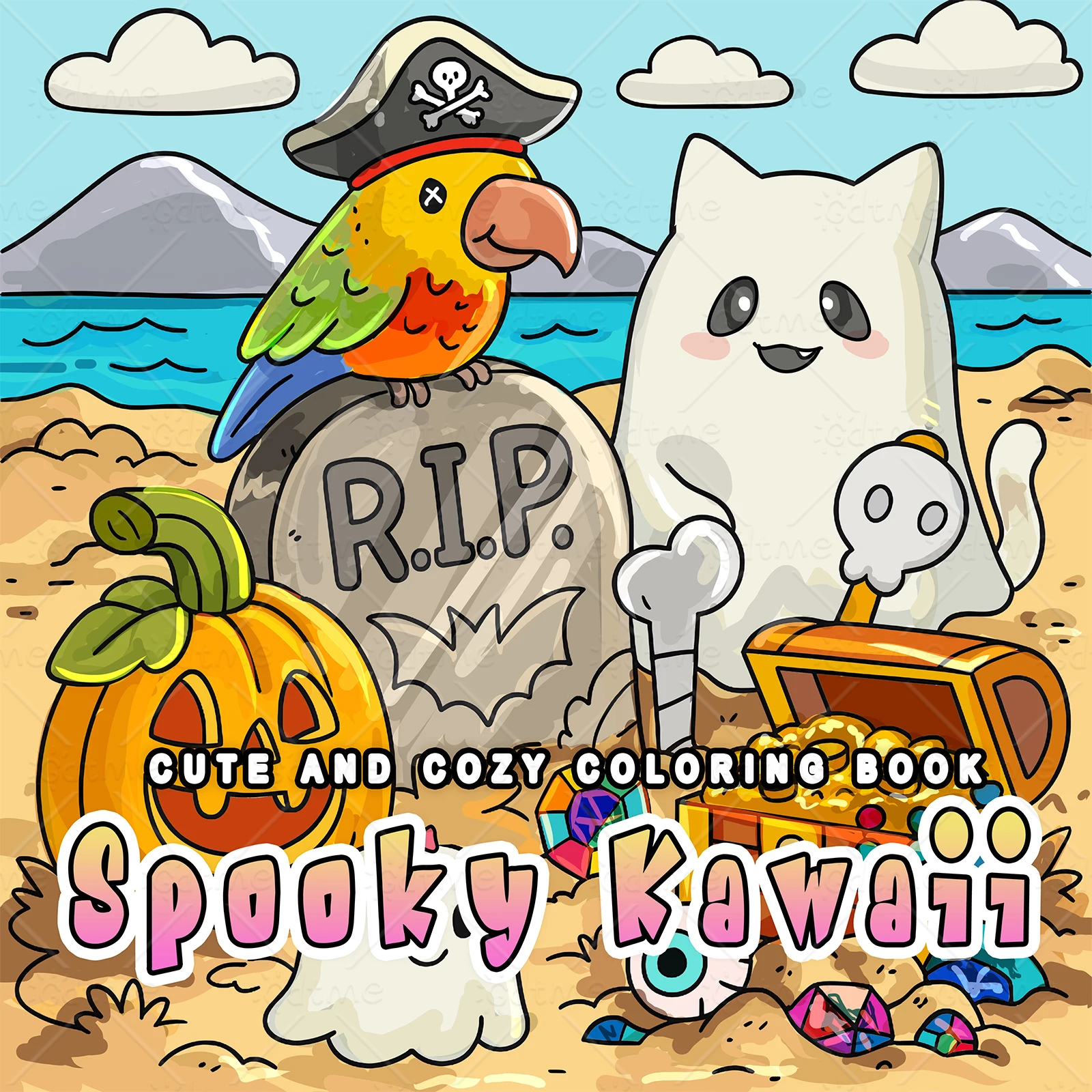Anti Anxiety Spooky Kawaii Coloring Book for Adults Stress Relief DIY Painting Drawing Art Activity Book Perfect Gift Relaxation