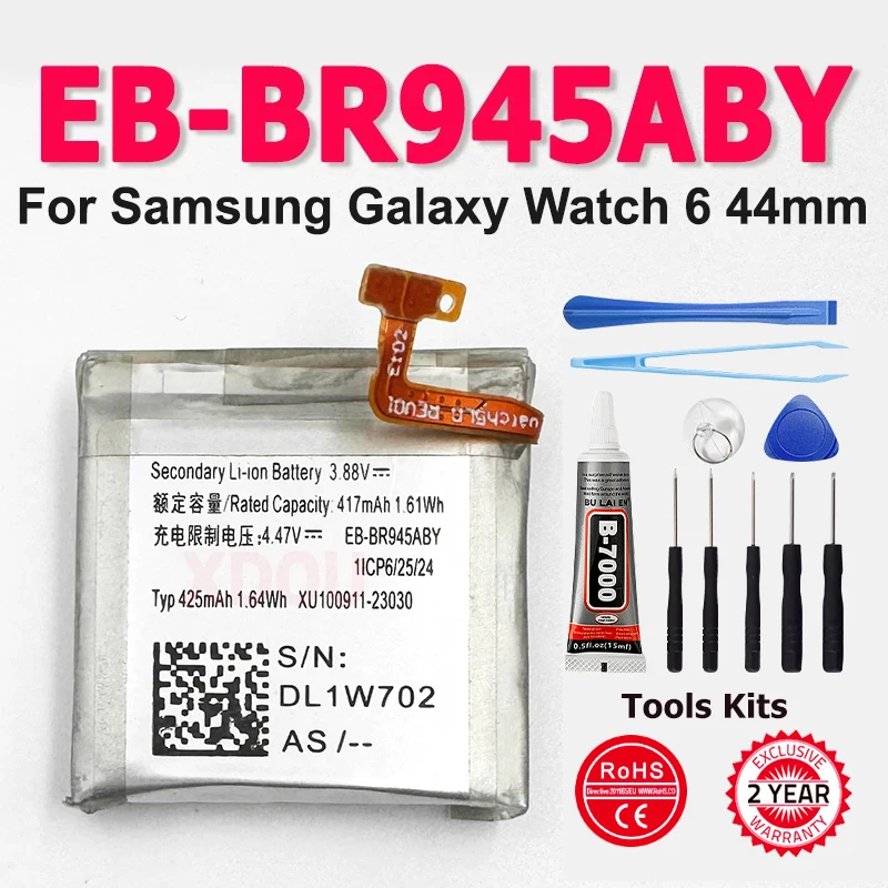 

Высококачественная сменная батарея EB-BR935ABY для Samsung Galaxy Watch 6 40 мм, EB-BR945ABY для Galaxy Watch 6 44 мм + инструменты
