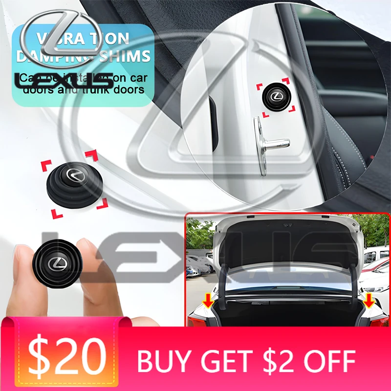

Emblems Car Door Shock Absorber Gasket Sticker Soundproof Protector Pads For Lexus FSPORT LBX NX RX 350h 450h ES UX 300e GS GX I