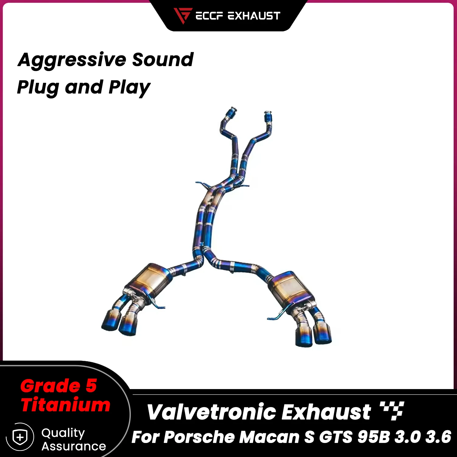 

Пневматический клапан TItanium Catback Exhaust для Porsche Macan S GTS 95B 3,0 3,6, свободно регулируемый звуковой контроль
