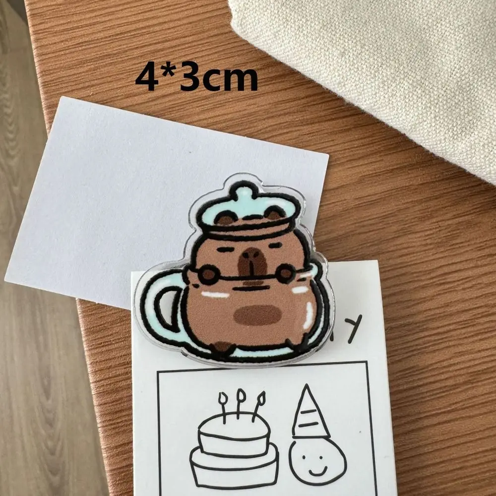 Acrylic Capybara PP Clip Creative Gift Cartoon Note Clip Stationery Test Paper Clip Student