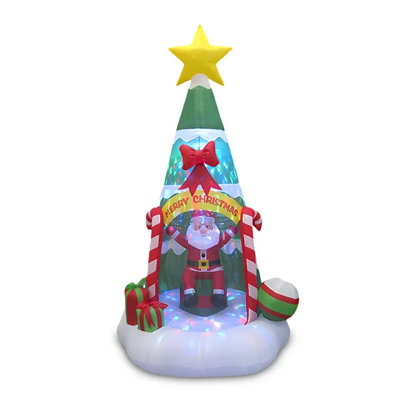 

Christmas creative Santa gift boxes, stage lights, stars, festive atmosphere ornaments, garden decorations