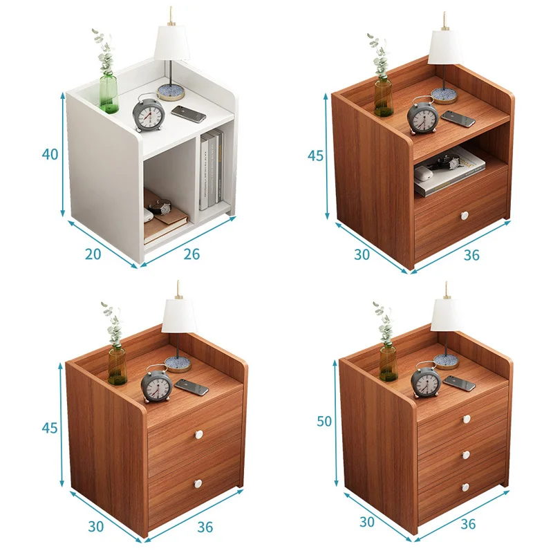 Table de chevet simple moderne avec serrure mini-armoire maison chambre à coucher armoire à côté du lit
