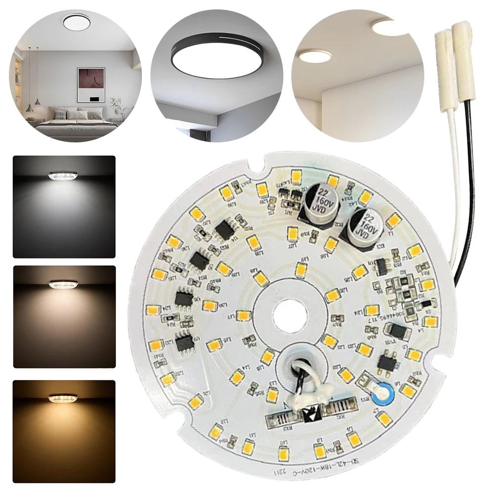LED 천장 선풍기 조명 키트, 조도 조절 원형 LED 조명 엔진, 천장 선풍기 개조 키트, 3.94 인치, 18W, 1530LM, 3000K, 4000K, 6500K
