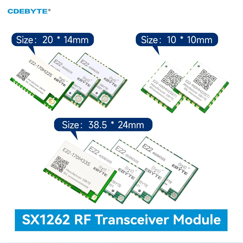 Moduł transceivera RF LoRa Spread Spectrum SX1262 32M CDEBYTE E22-M, precyzyjny, energooszczędny, 170/433/868/915MHz, SPI, SMD — zdjęcie produktu 7