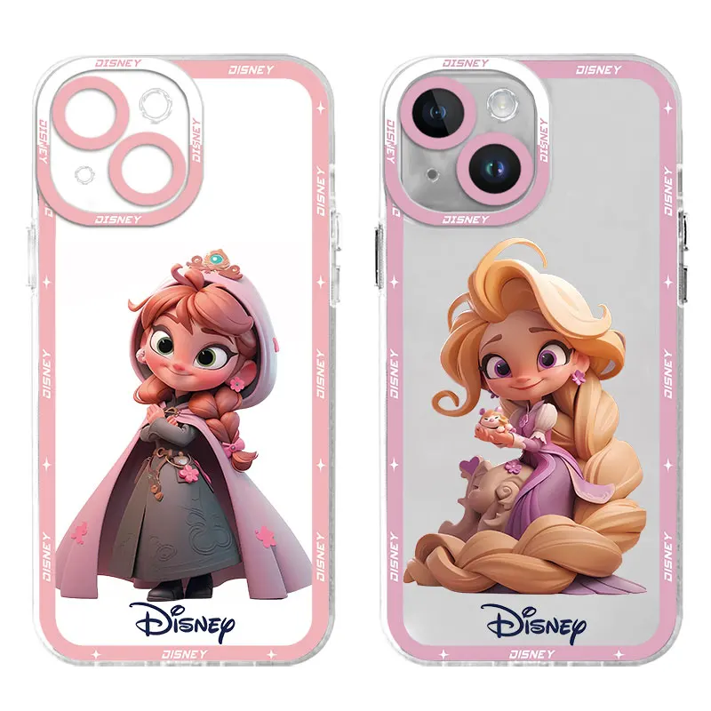 Phone Case for Apple iPhone 13 Pro Max 8 Plus 11 XS SE X 12 Mini 7 6s XR 14 15 Pro Clear Silicone Rapunzel Disney Princess Cover