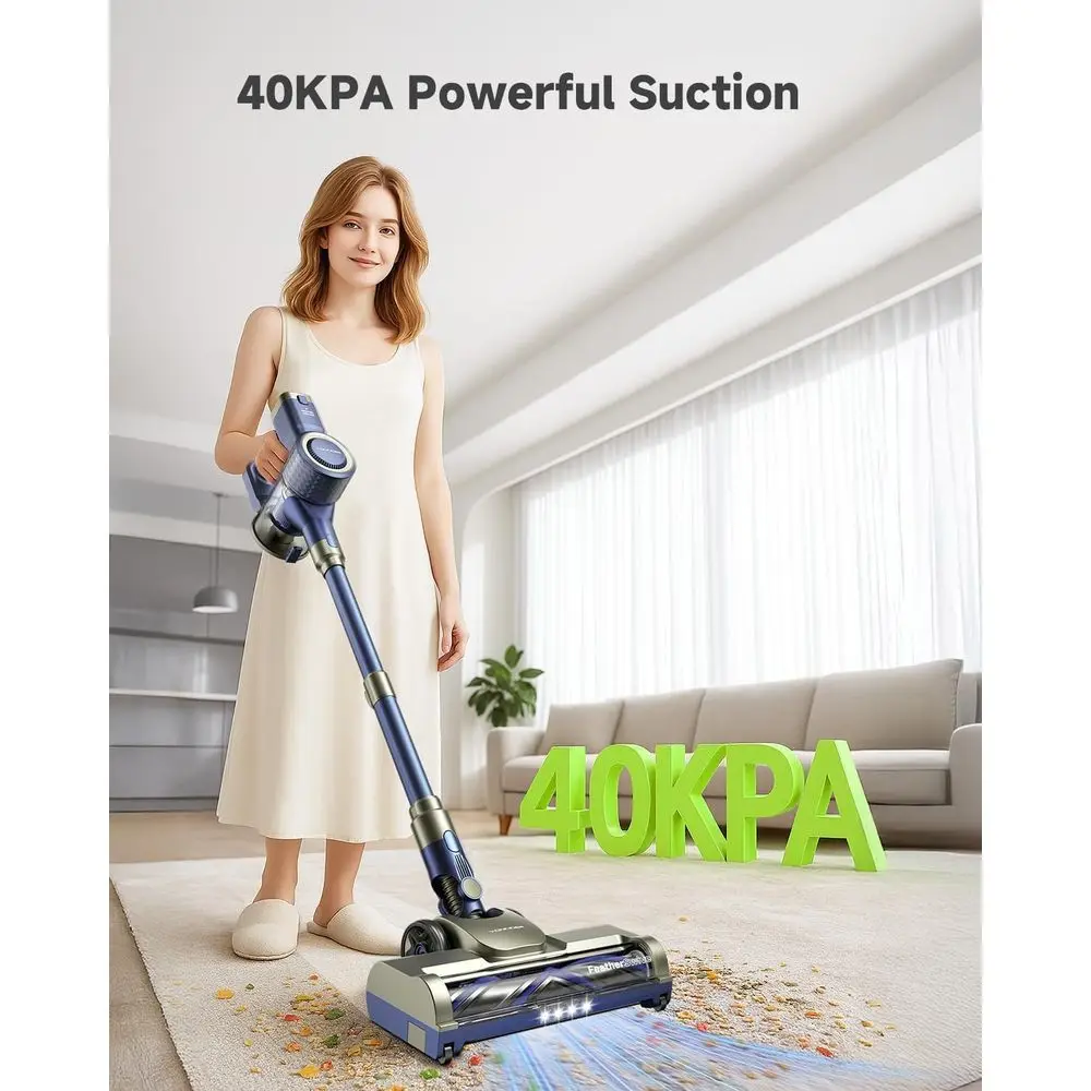 Potente aspiradora inalámbrica 6 en 1, succión de 46KPA, batería desmontable, filtración de 6 etapas, Ideal para el hogar, depilación de mascotas