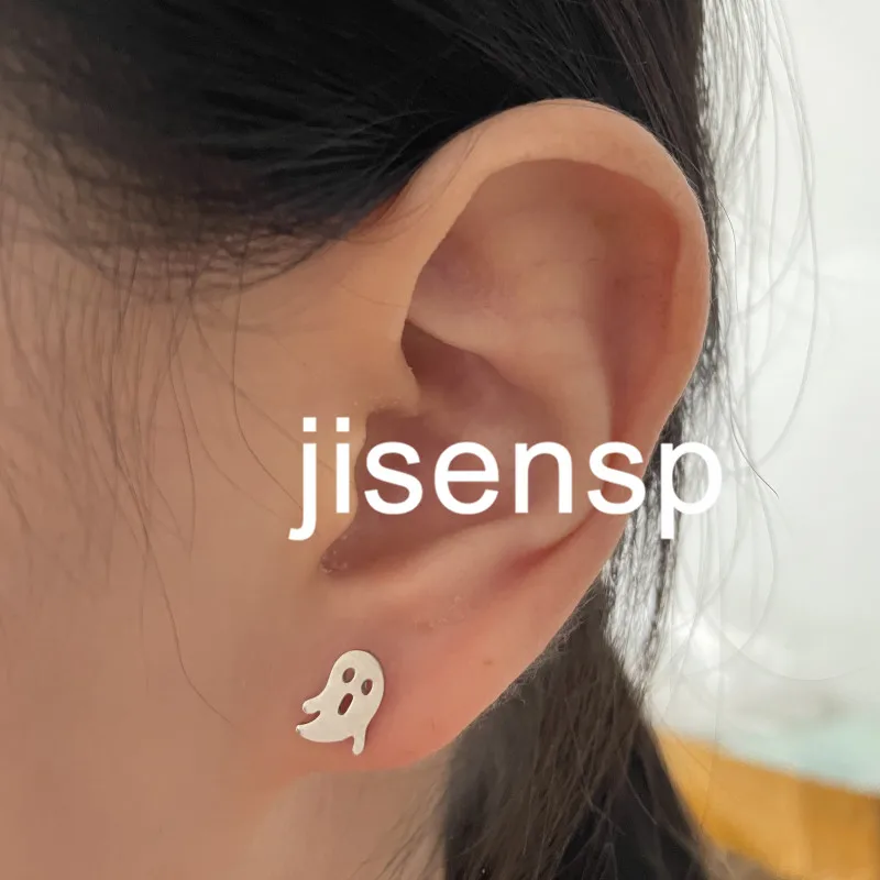 Multiple Stainless Steel Cat Birds Earrings for Women Girls Minimalist Fairy Ghost Skull Earing Piercing Jewelry Punk Studs Gift - Image 6