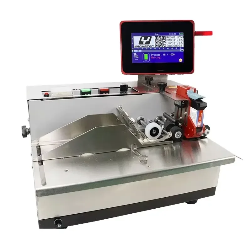 

Yaomatec 12.7MM Automatic Paging Machine Online TIJ Date Batch Number QR Code Barcode Logo Label Inkjet Printer for Plastic