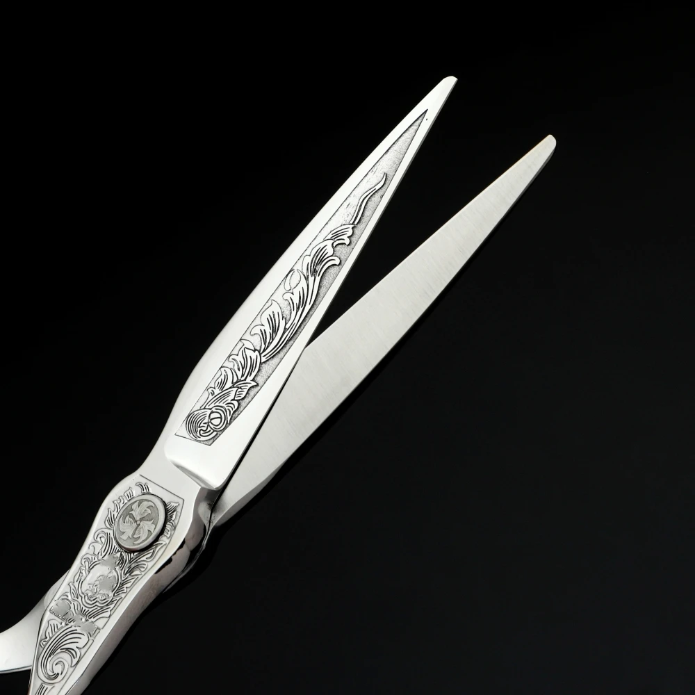 Professional Barber Scissors VG10 Steel 6.2 Inch 3D Carved Handle High-End Salon Hairdressing Sharp And Durable Cutting Tools