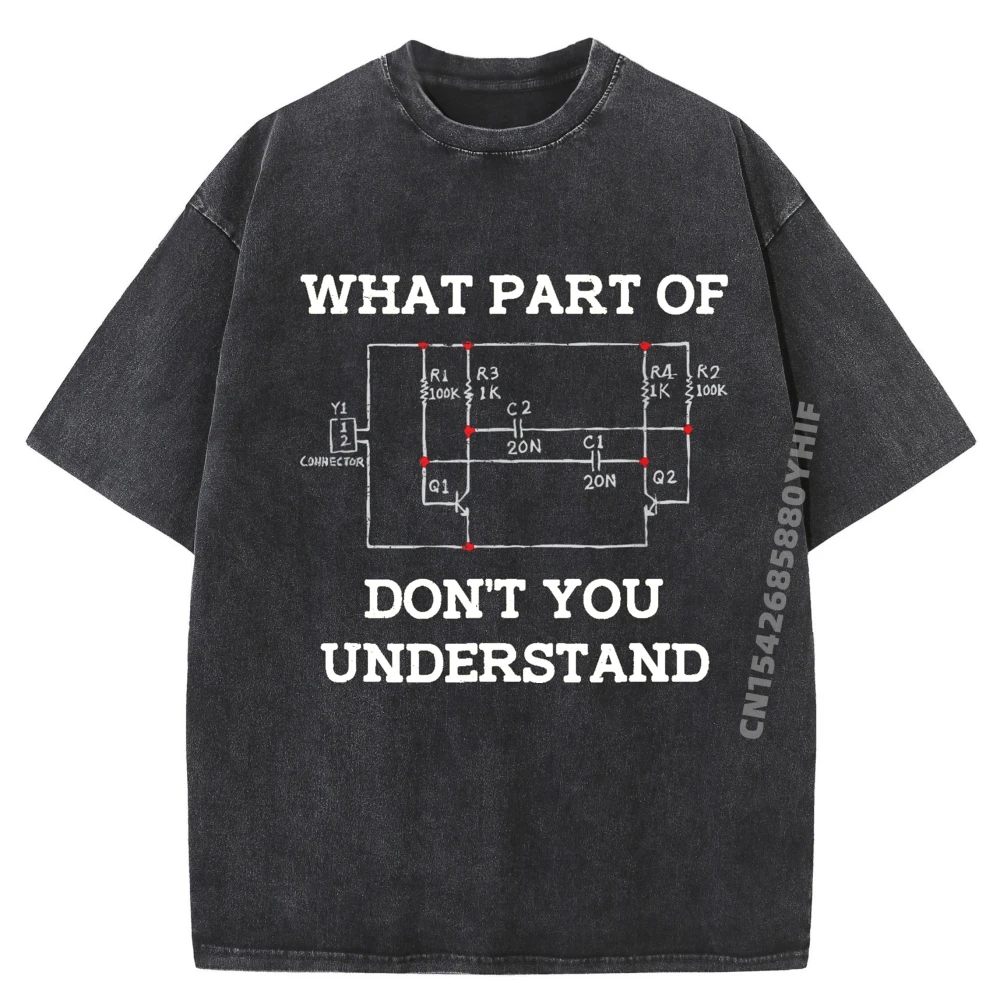 

Electrical Engineer Circuit Board Oversized T Shirt Men Luxury Washed T-Shirt Man Tops Tees Graphic Clothes