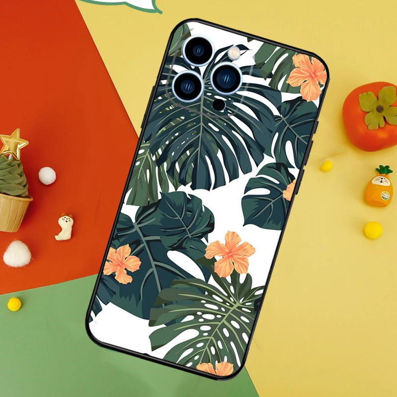 Tropical Paradise Hawaiian Flower Cover For iPhone 13 12 Mini 11 14 15 16 Pro Max XS X XR 7 8 14 15 16 Plus Phone Case