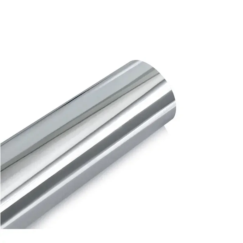 ฟิล์มไวนิลเคลือบเงินแบบยืดหยุ่น เคลือบโครเมียมแบบกระจก สำหรับหุ้มรถยนต์ ไม่มีฟองอากาศ ขนาด: 1.52*18 เมตร/ม้วน (5 ฟุต X 59 ฟุต)