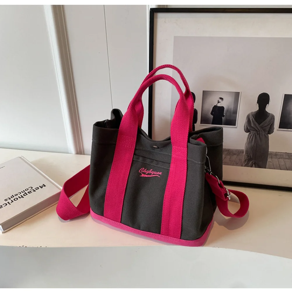 حقيبة قماش يابانية ذات طبقات مع حروف مطرزة، حقيبة بينتو للركاب، حقيبة كروس متعددة الطبقات للطلاب، حقيبة الأم