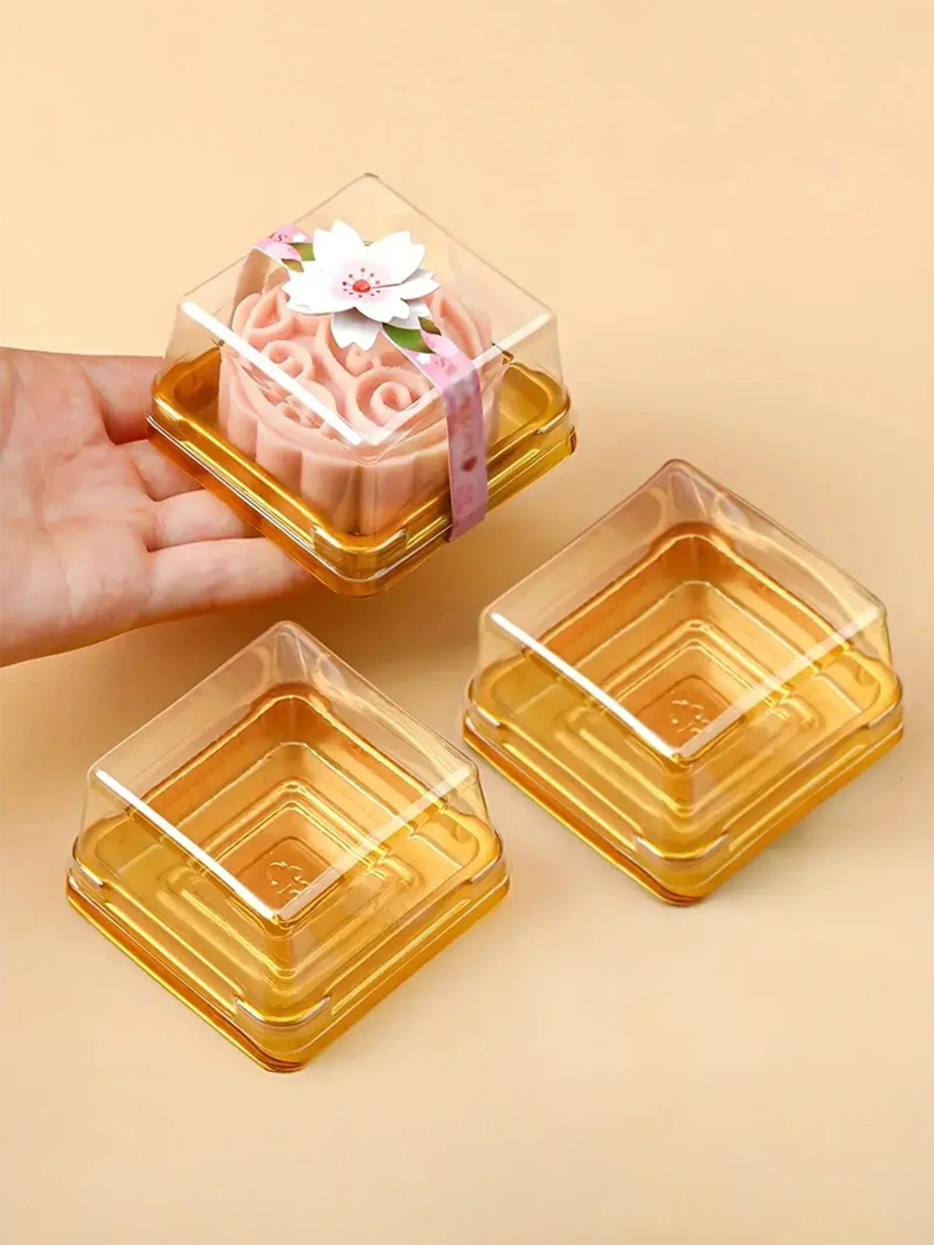 16 cake boxes with transparent lids, Chinese pastry boxes, cake pastries, used for cakes, chocolates, cookies,