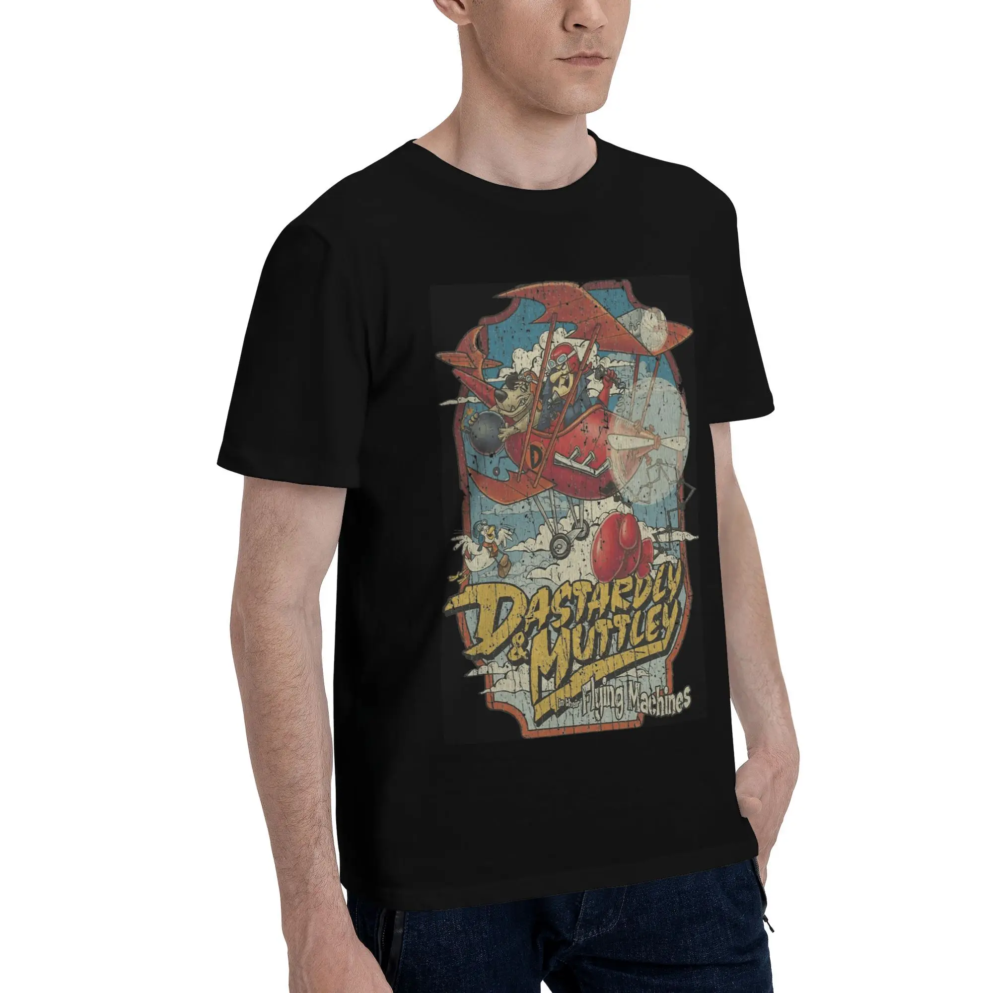 Dastardly and Muttley in Their Flying Machines 1969  Cotton T Shirt For Male Summer T Shirts O-Neck Trendy Cool Tees Plus Size