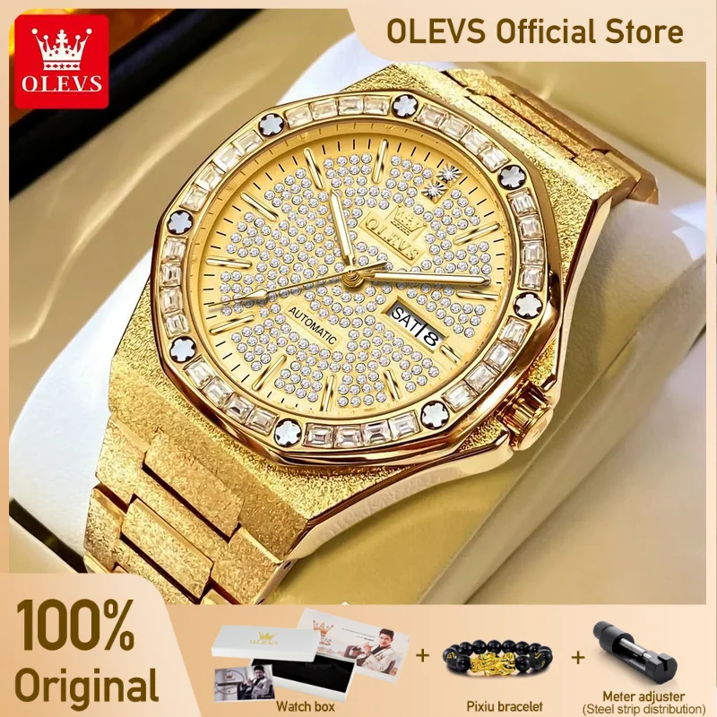 OLEVS 9803 Inlaid Quartz Watch for Men Luxury Brand Chronograph Waterproof Watch calendarMechanical Watch for Men Wristwatch