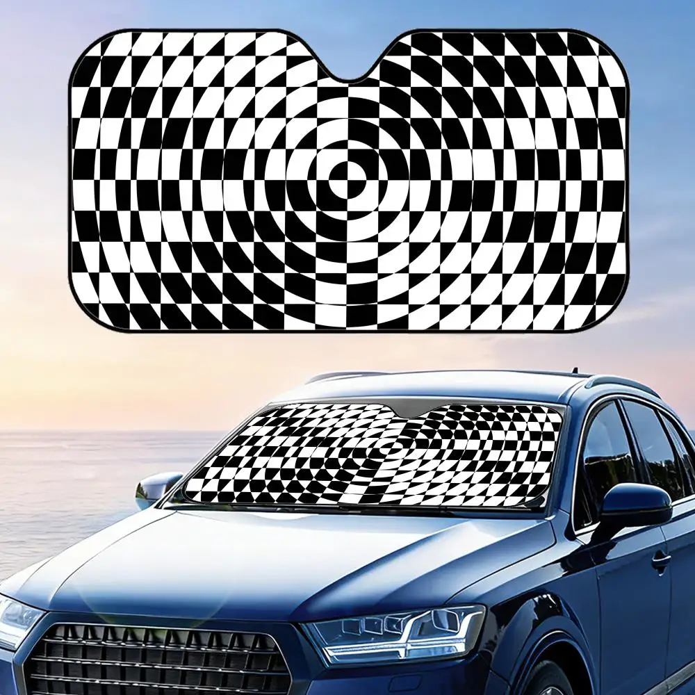Optical illusion Sun Visor Reusable Aluminum Foil Windshield UV Protection Heat Insulation Cover Sun Visor Shade