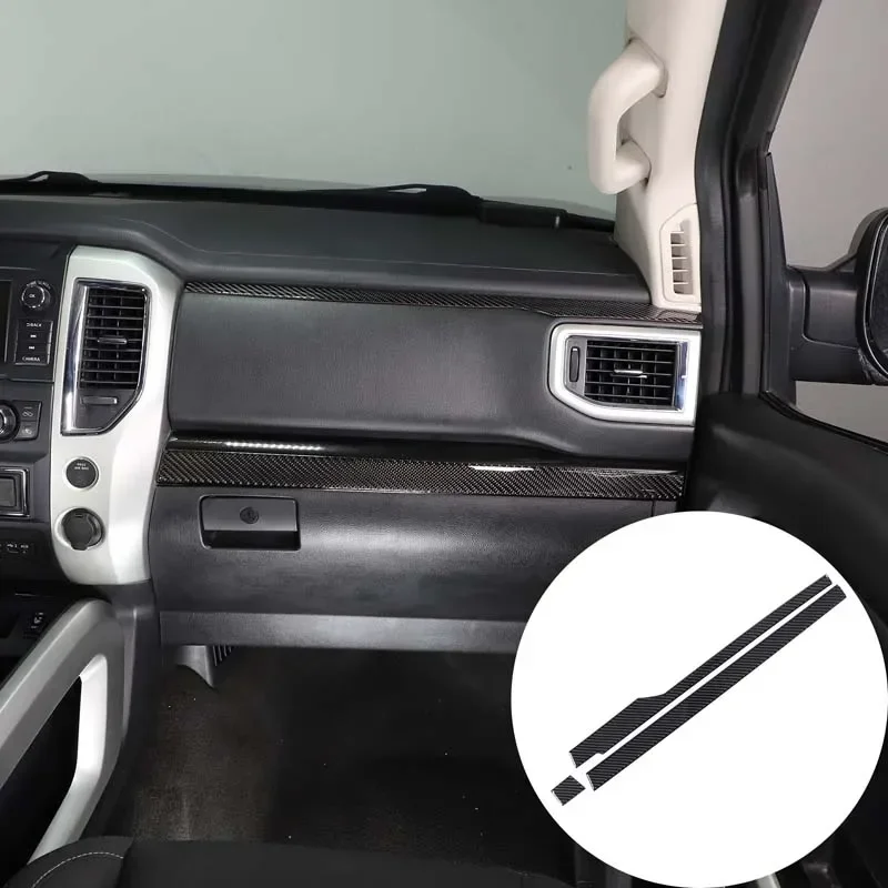 

For Nissan Titan 2016-2023 Soft Carbon Fiber Car Center Console Trim Strip Interior Protection Sticker Car Accessories