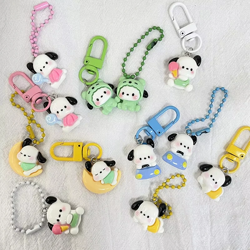 Hot Sale Pochacco Dog Car Keychain Cute Bag Charm Accessory Key Organizer Playful Design Durable Keyring Decorative Keyring