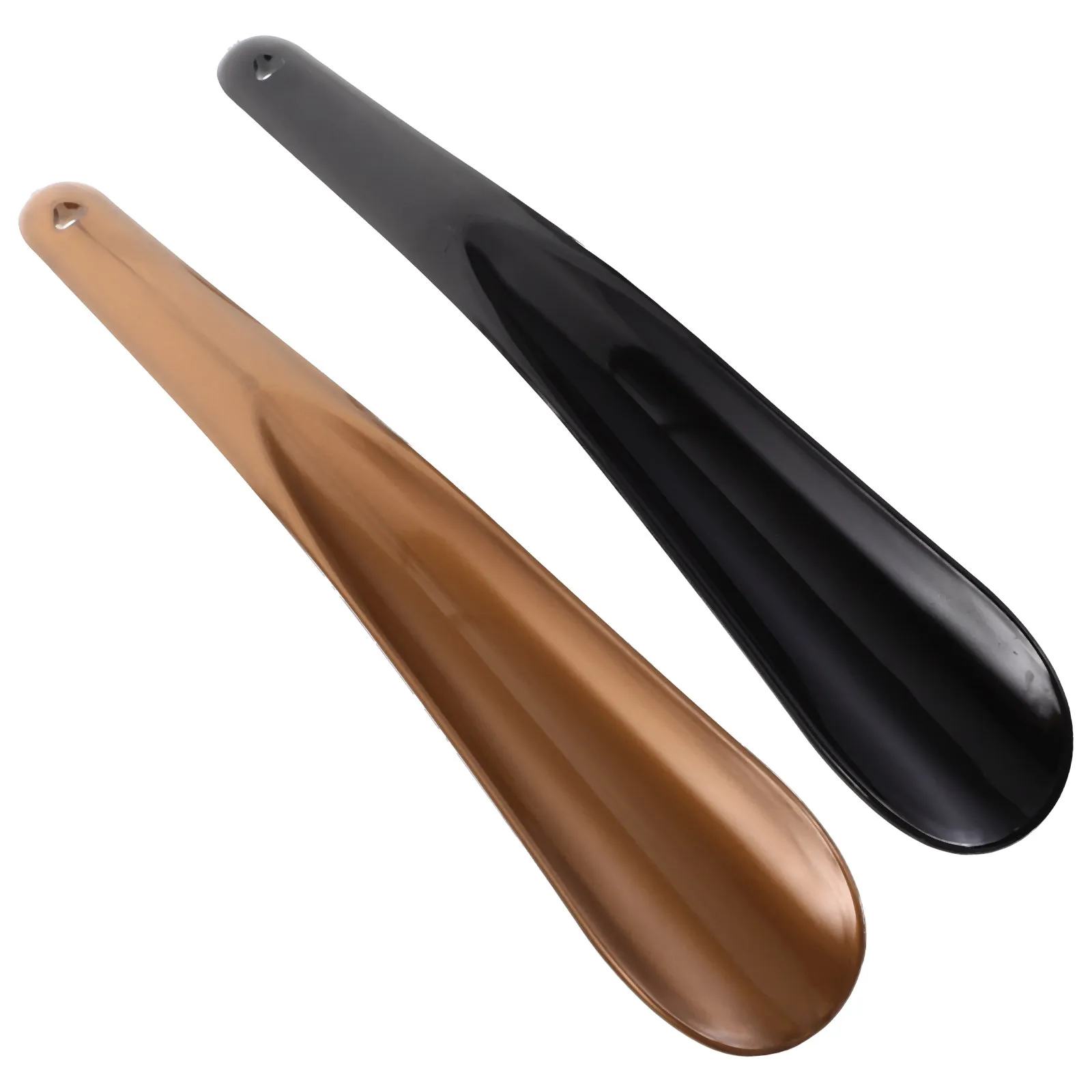 2Pcs Plastic Shoehorns Spoon Body Streamlined Design Perforated Hole for Hanging Convenient Storage Comfortable Use Home Shoe
