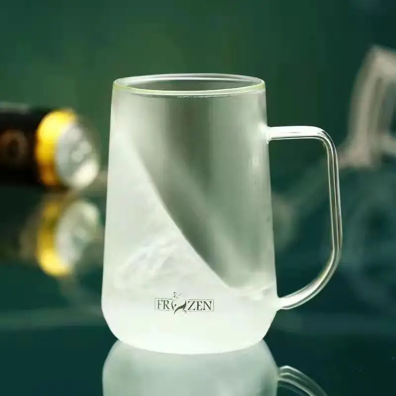 

High Borosilicate Glass Double Layered Beer Cup Large Capacity Freezing Cup Heat Resistant Summer Chilled Champagne Glass