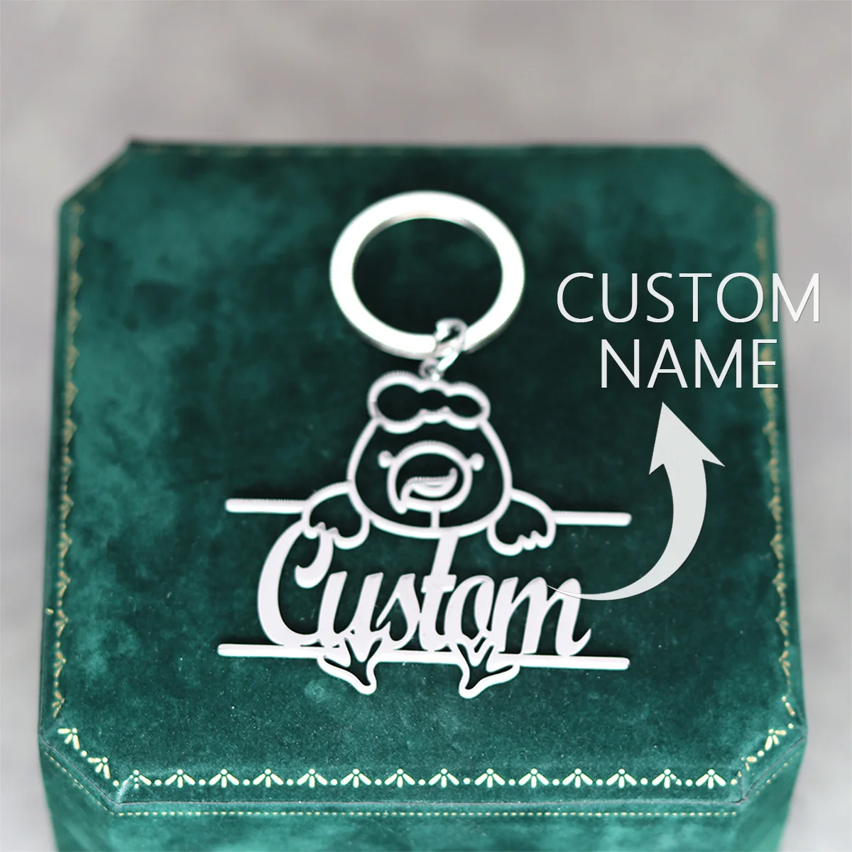 Custom Stainless Steel Animal Keychains Personalized Name Keyring Perfect for Birthdays or as a Fun Gift for Men Women