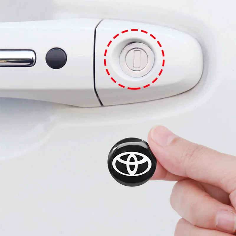 Car Lock Stickers Keyhole Anti-blocking Protection Styling For Toyota Camry Corolla Auris Ralink Avensis T25 Yaris Corolla Prius