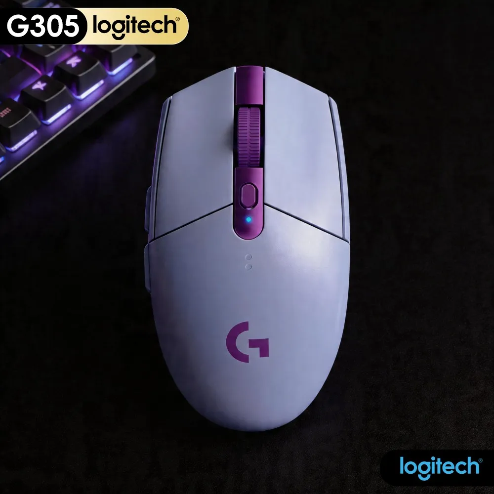 G305 Logitech LIGHTSPEED Reliable Wireless Gaming Mice HERO 12000 DPI 6 Programmable Buttons 250H Battery Fit PC Mac System