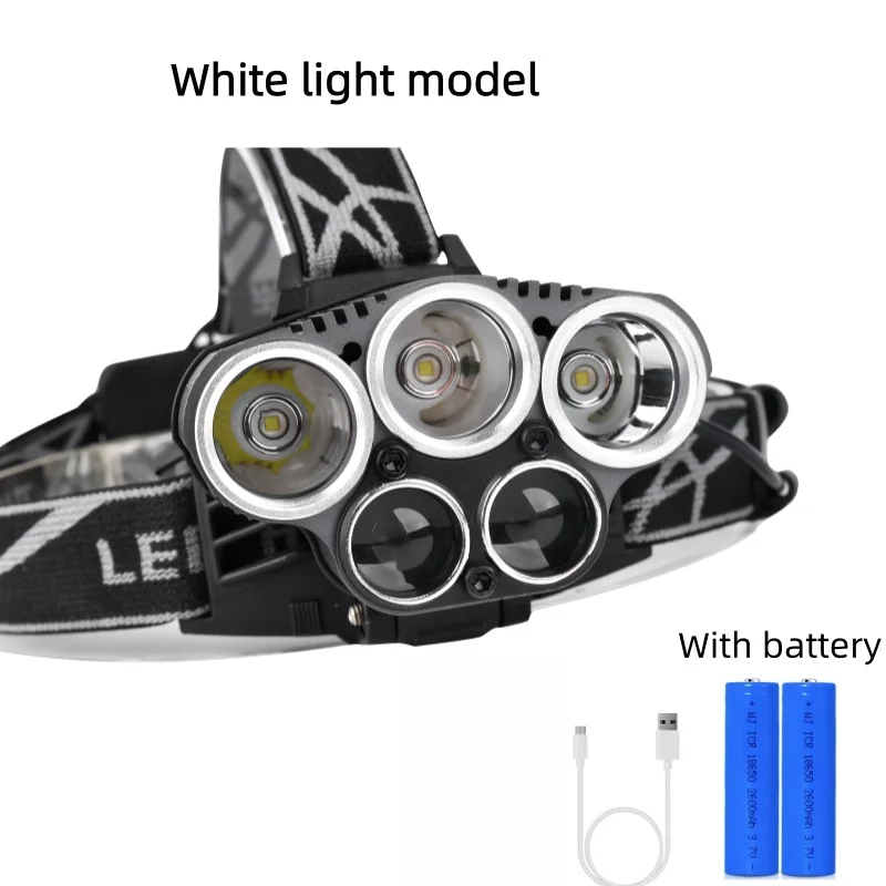 JIASHUAIXIN XPE + COB Koplamp Type-C Opladen Lichtgewicht Koplamp 5LED Inductieve Koplamp Rood Licht Inductieve Koplamp