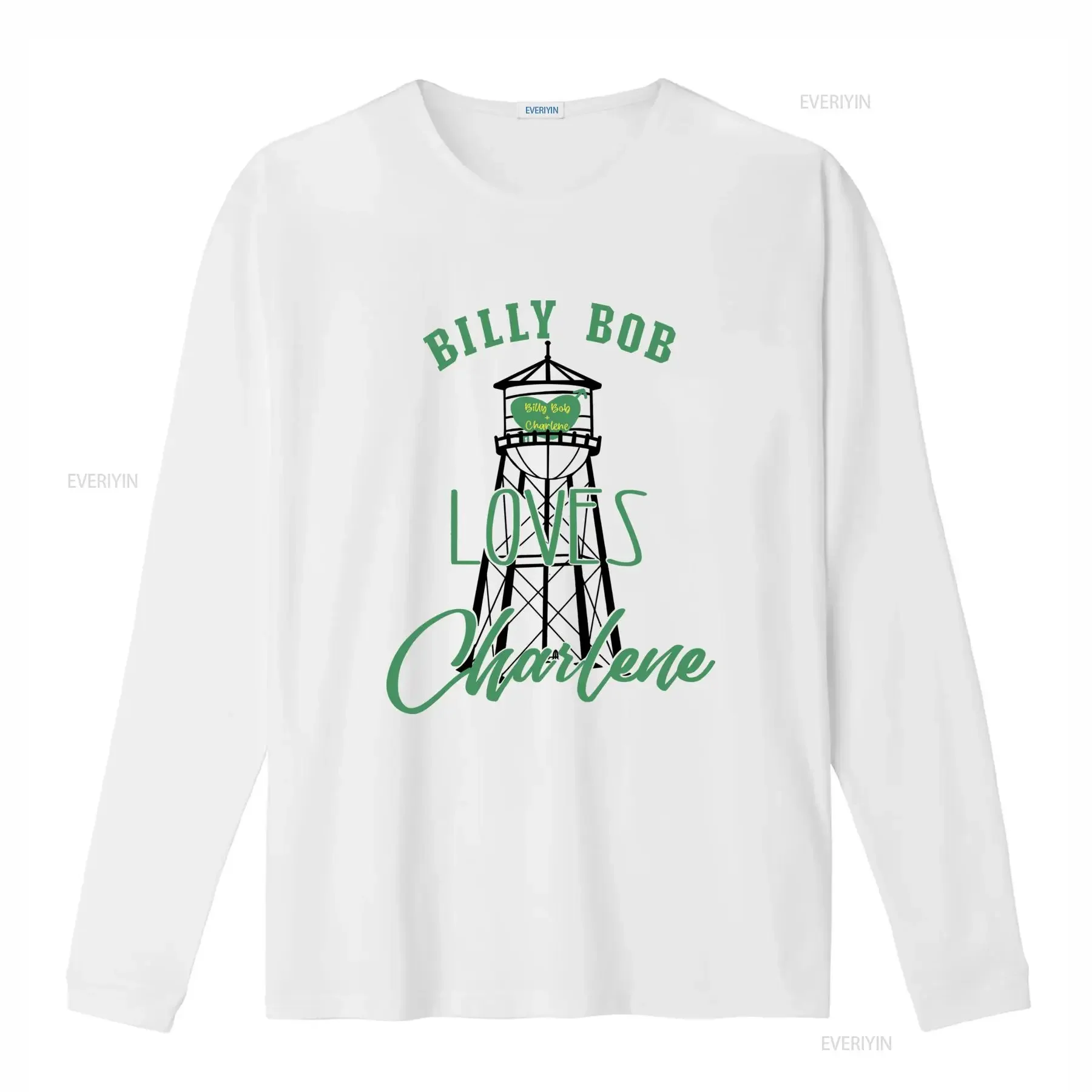 Retro Vintage Couple Love Slogan Billy Bob Loves Charlene Print Casual T Shirt vintage Washed Soft fashion Slightly streetwear