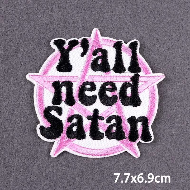 Schwarzer Aufnäher mit Slogan zum Aufbügeln für Kleidung, DIY-Stickerei-Applikation, Bügelbare Aufnäher, DIY-Bügelsticker, Abzeichen – Detail 26