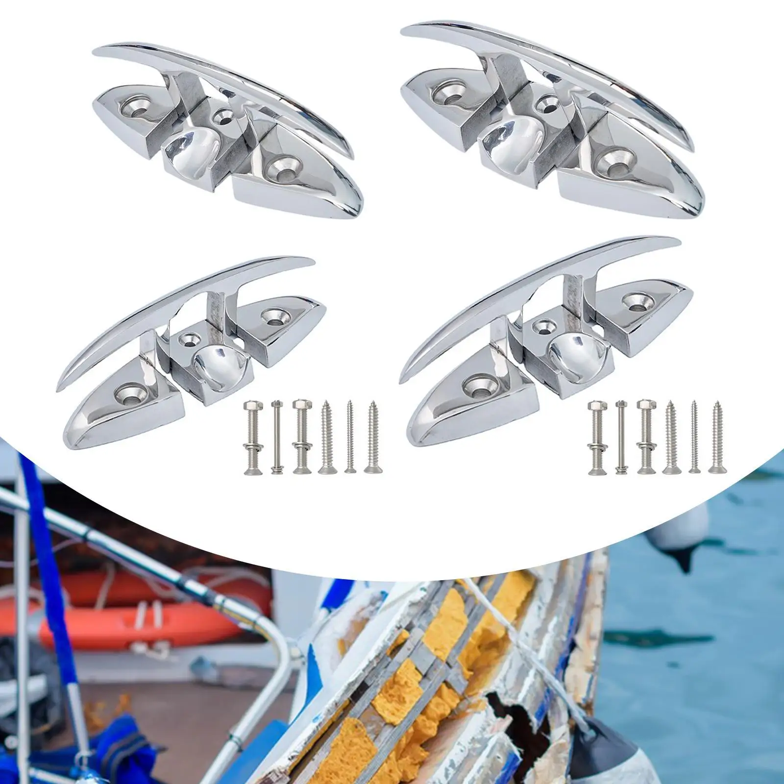 Practical Boat Folding Cleat 316 Stainless Steel Marine Rope Cleat for Dock and Kayak Use